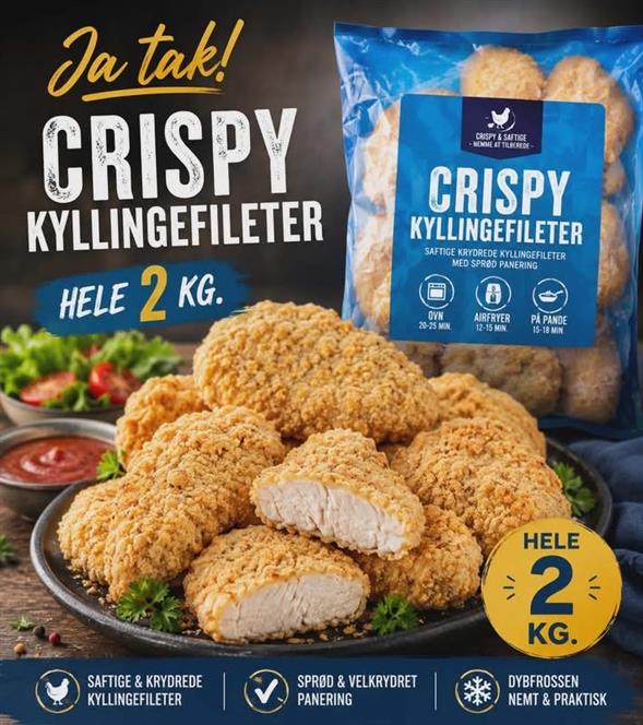CRISPY kyllingebryst HELE 2000 gram