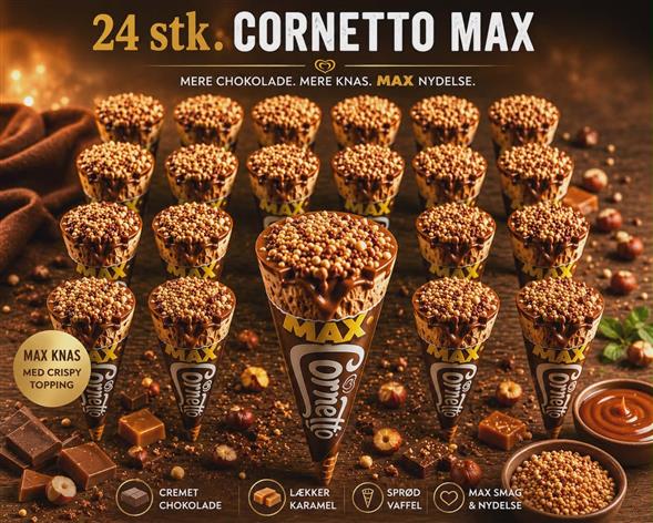 CORNETTO MAX CHOKOLADE ISVAFLER 🍫🍦