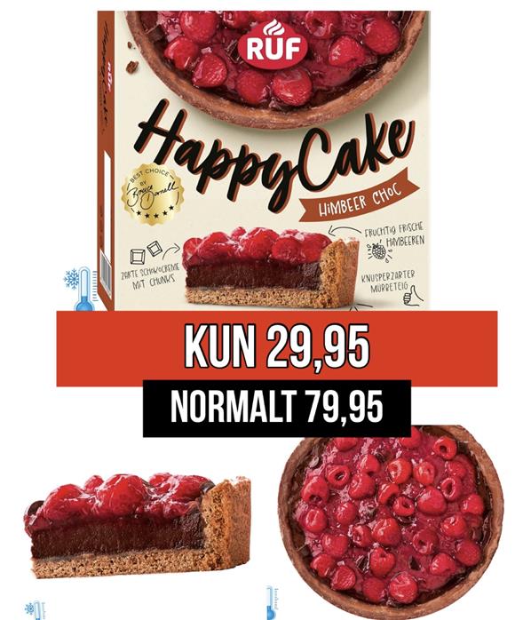 600 gram lækker Hindbær/Chokolade tærte 🤤