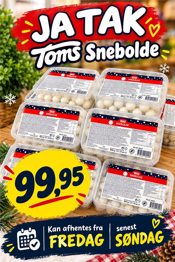 Toms snebolde 600 gram 🍭❄️