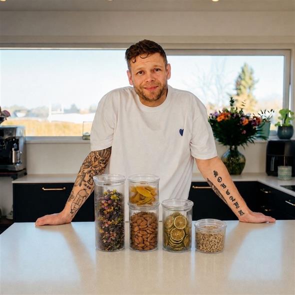 SOBCZYK opbevaringsbøtter glas med små riller