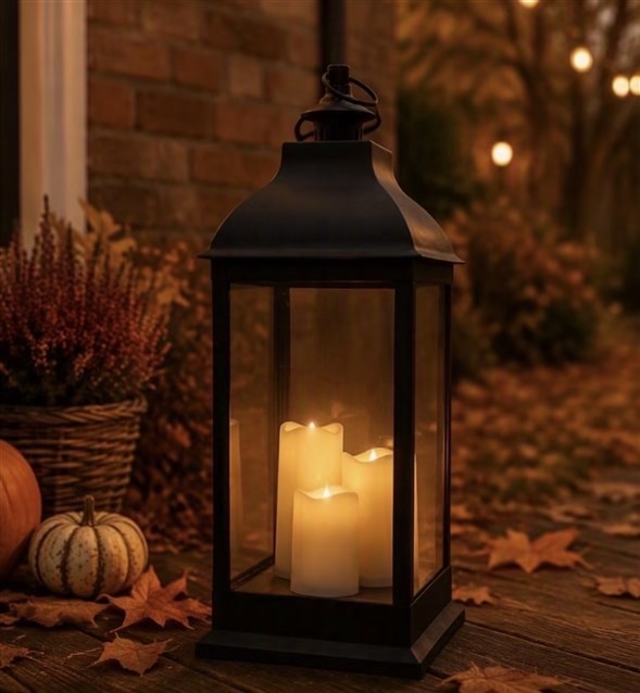 Lanterne m/ 3 LED bloklys 🕯️