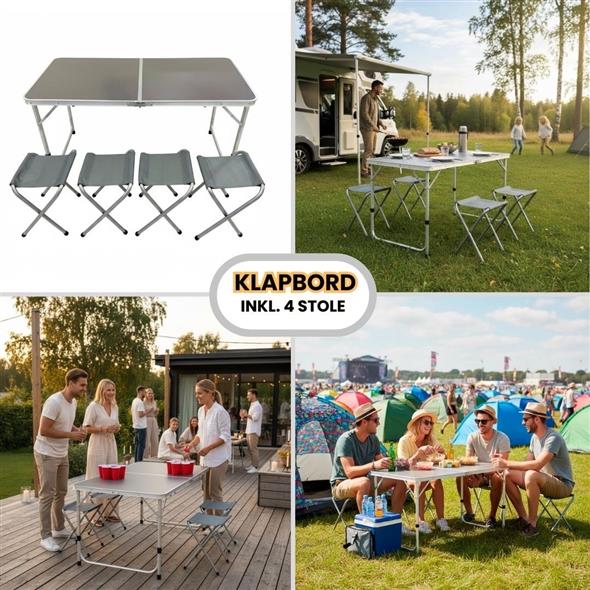 Klapbord med 4 stole