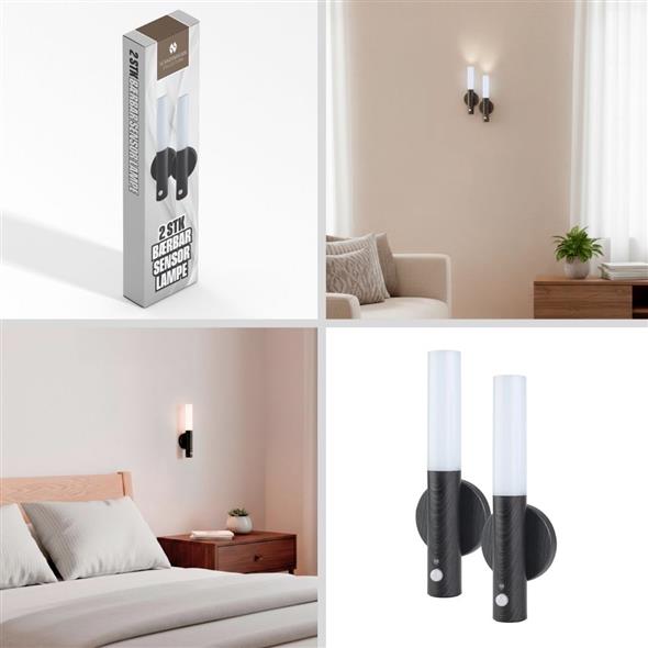 Bærbar sensorlampe sort